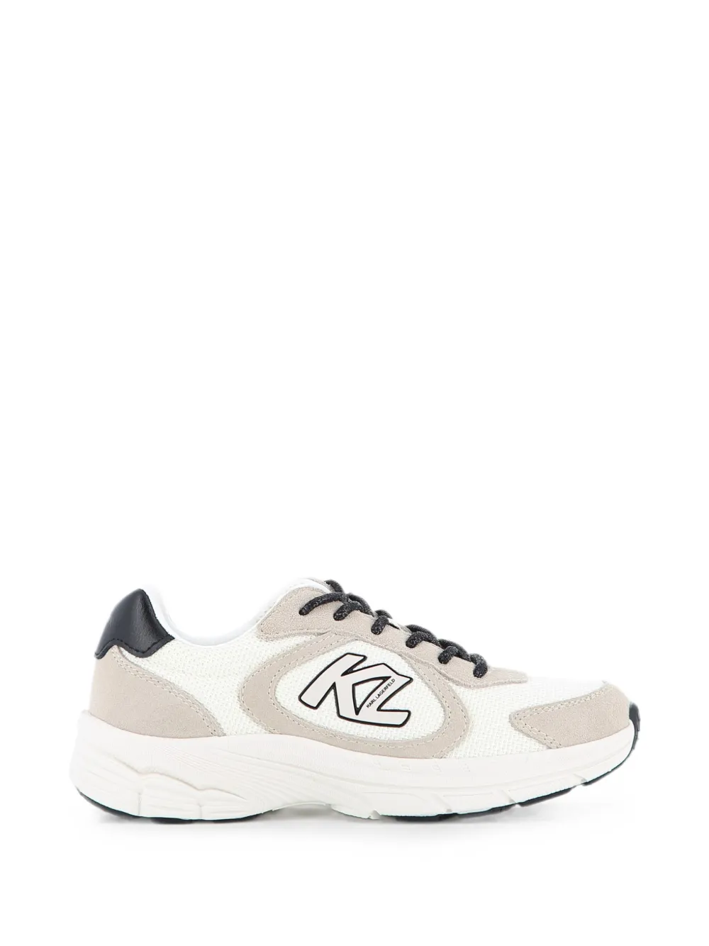 Karl Lagerfeld Kids Orion Sidetrim suède sneakers met logo-patch en afwerking Wit