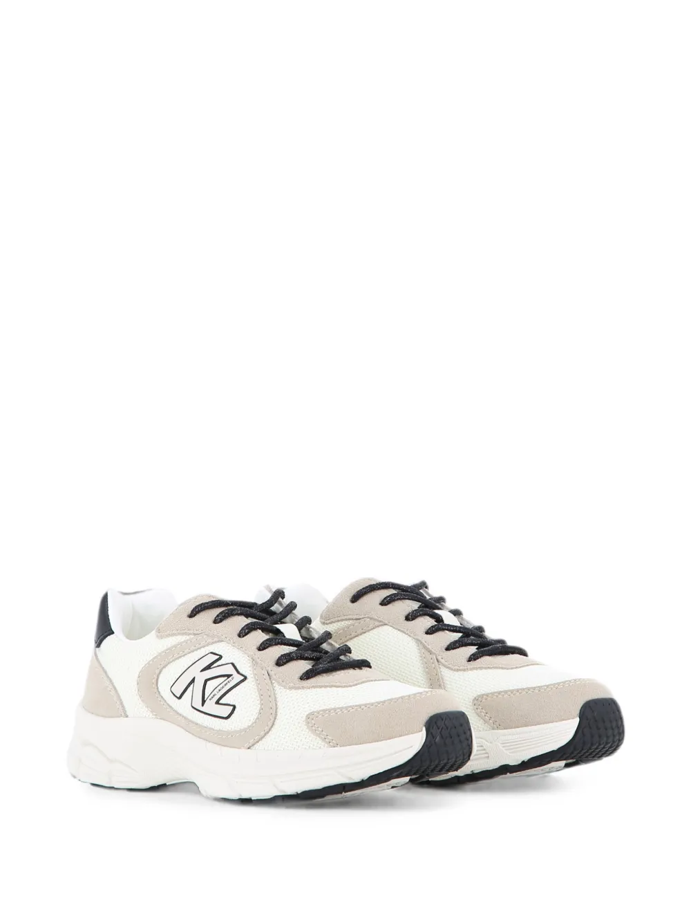 Karl Lagerfeld Kids Orion Sidetrim suède sneakers met logo-patch en afwerking Wit