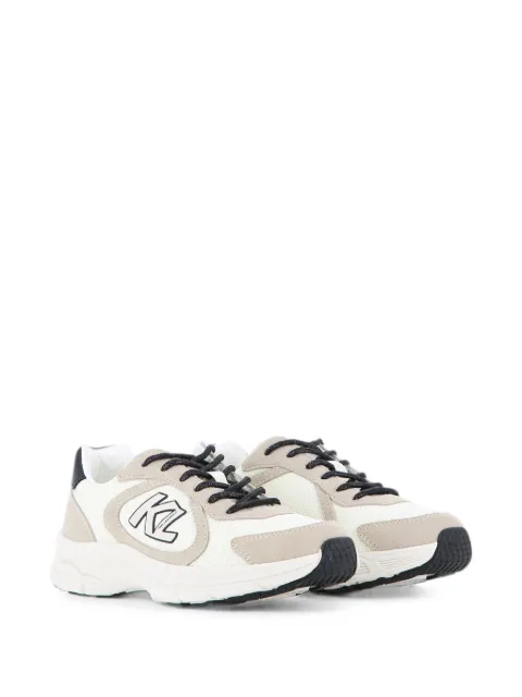 Karl Lagerfeld Kids Orion Sidetrim logo-patch lace-up suede sneakers