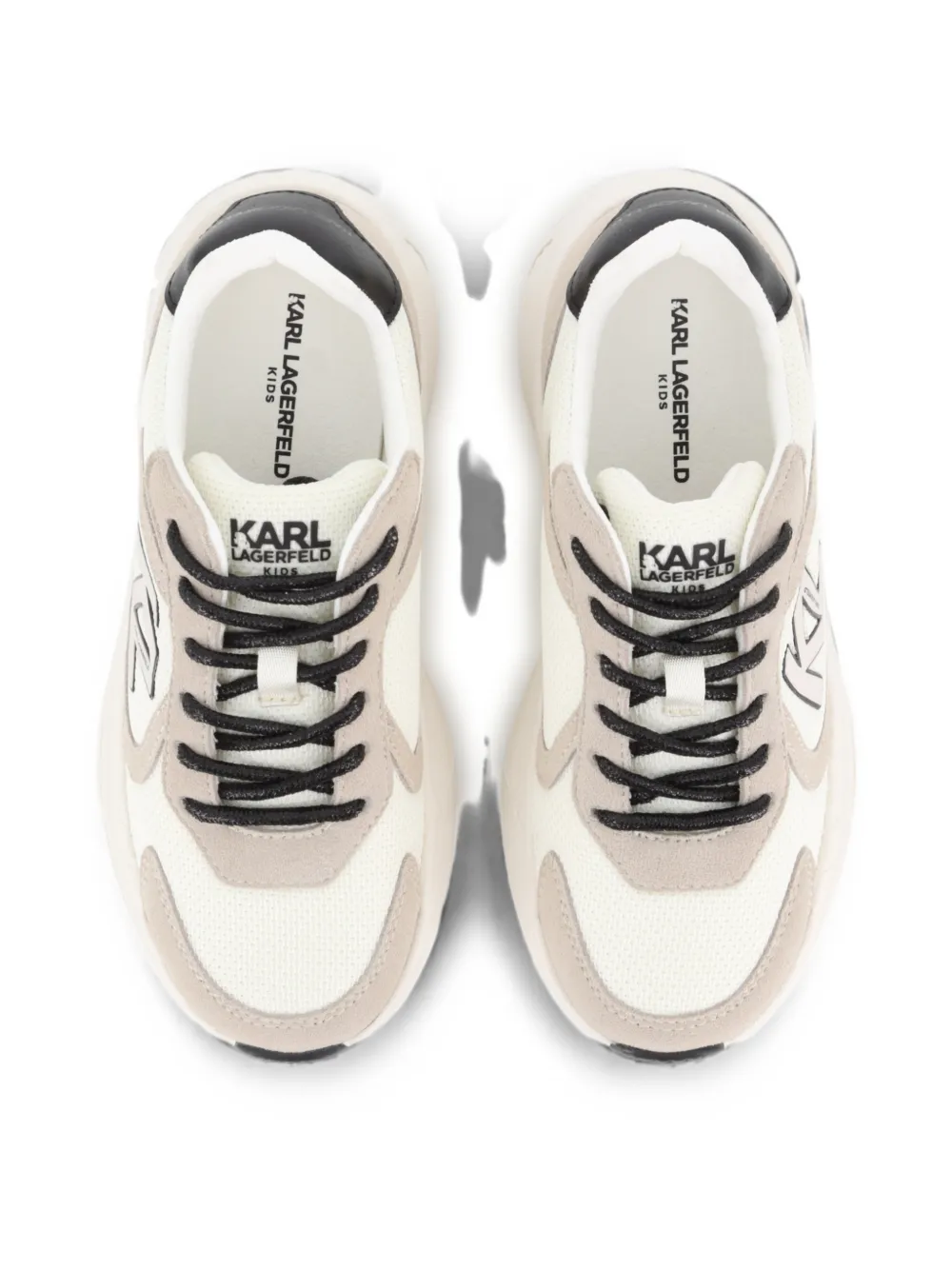 Karl Lagerfeld Kids Orion Sidetrim suède sneakers met logo-patch en afwerking Wit