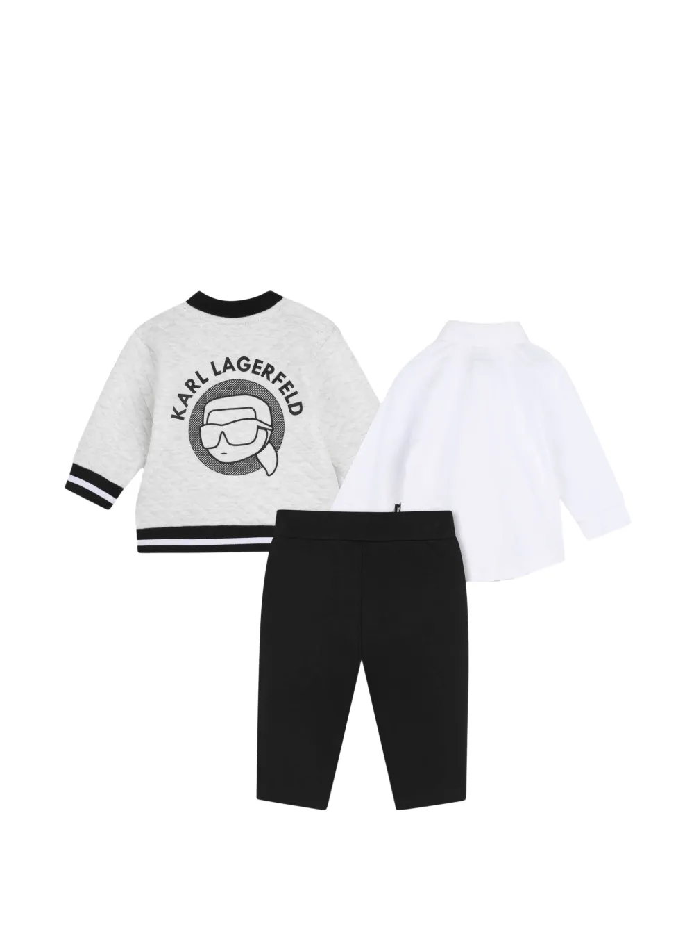 Karl Lagerfeld Kids Gewatteerd joggingspak met logo-print Grijs