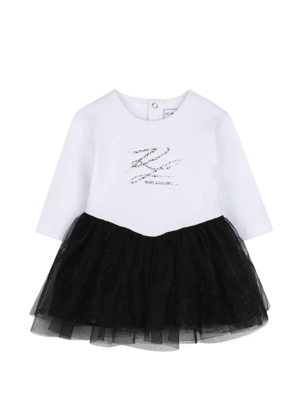 Karl Lagerfeld Kids Abito Ceremony con stampa - Bianco