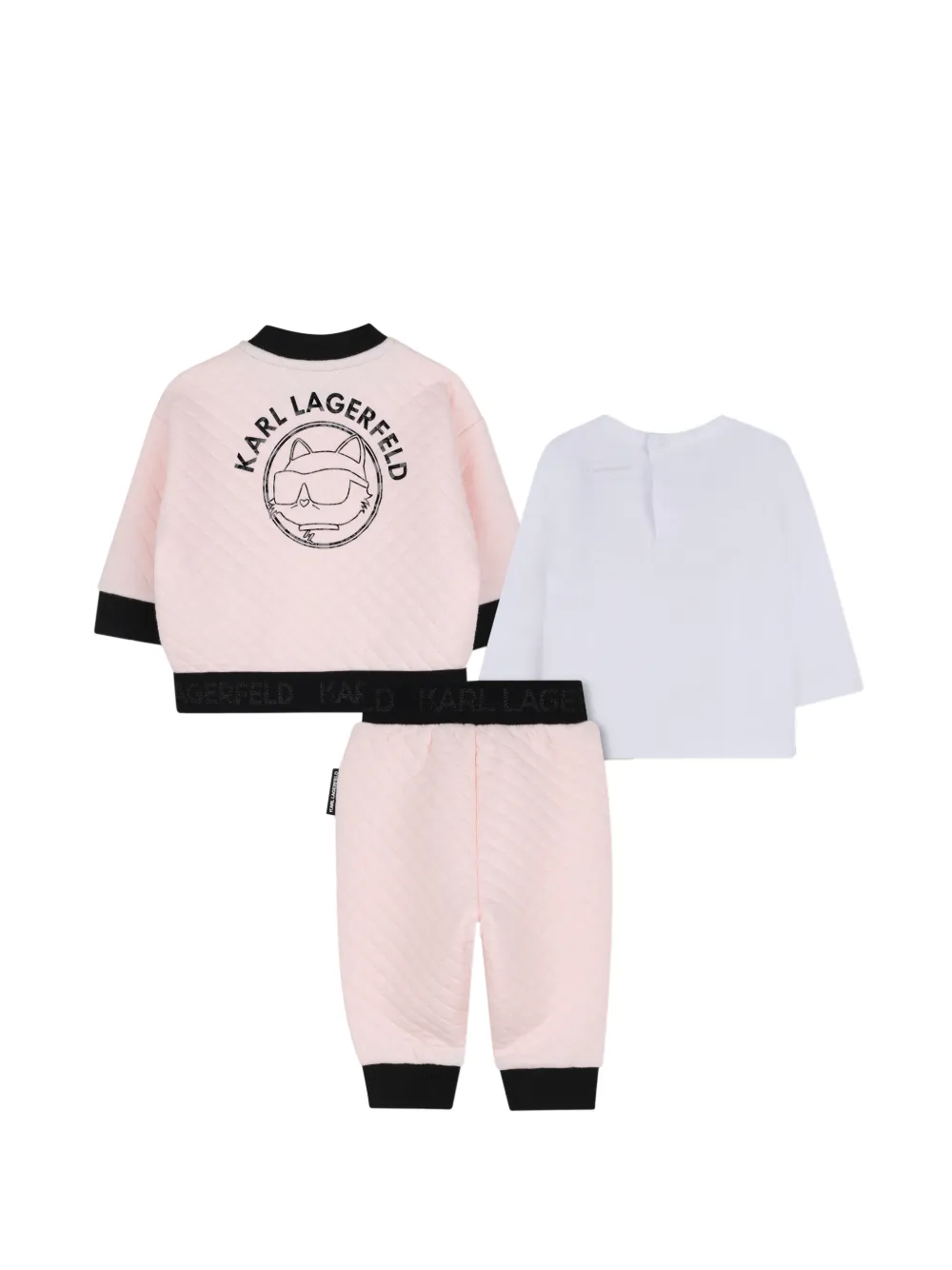 Karl Lagerfeld Kids Trainingspak met logoprint Roze
