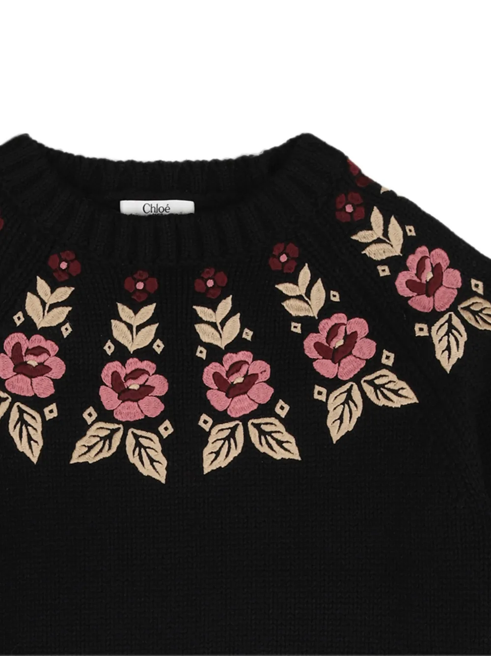 Chloé Kids Trui met geborduurde bloemen Zwart