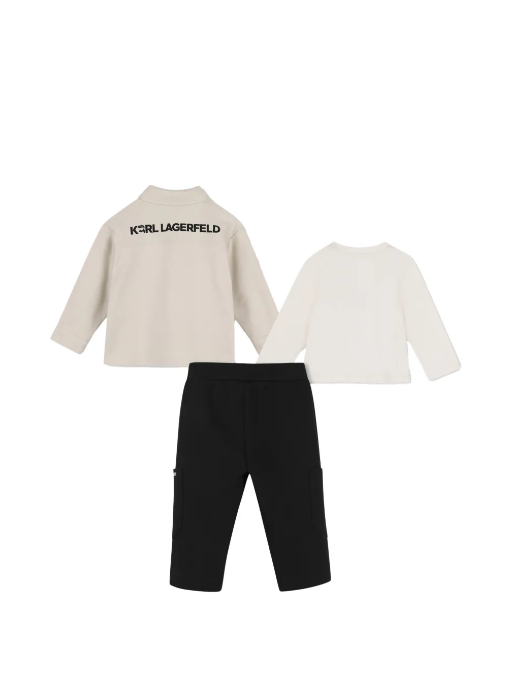 Karl Lagerfeld Kids Driedelige set met logoprint Beige
