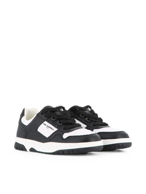 Karl Lagerfeld Kids logo-print panelled lace-up leather sneakers