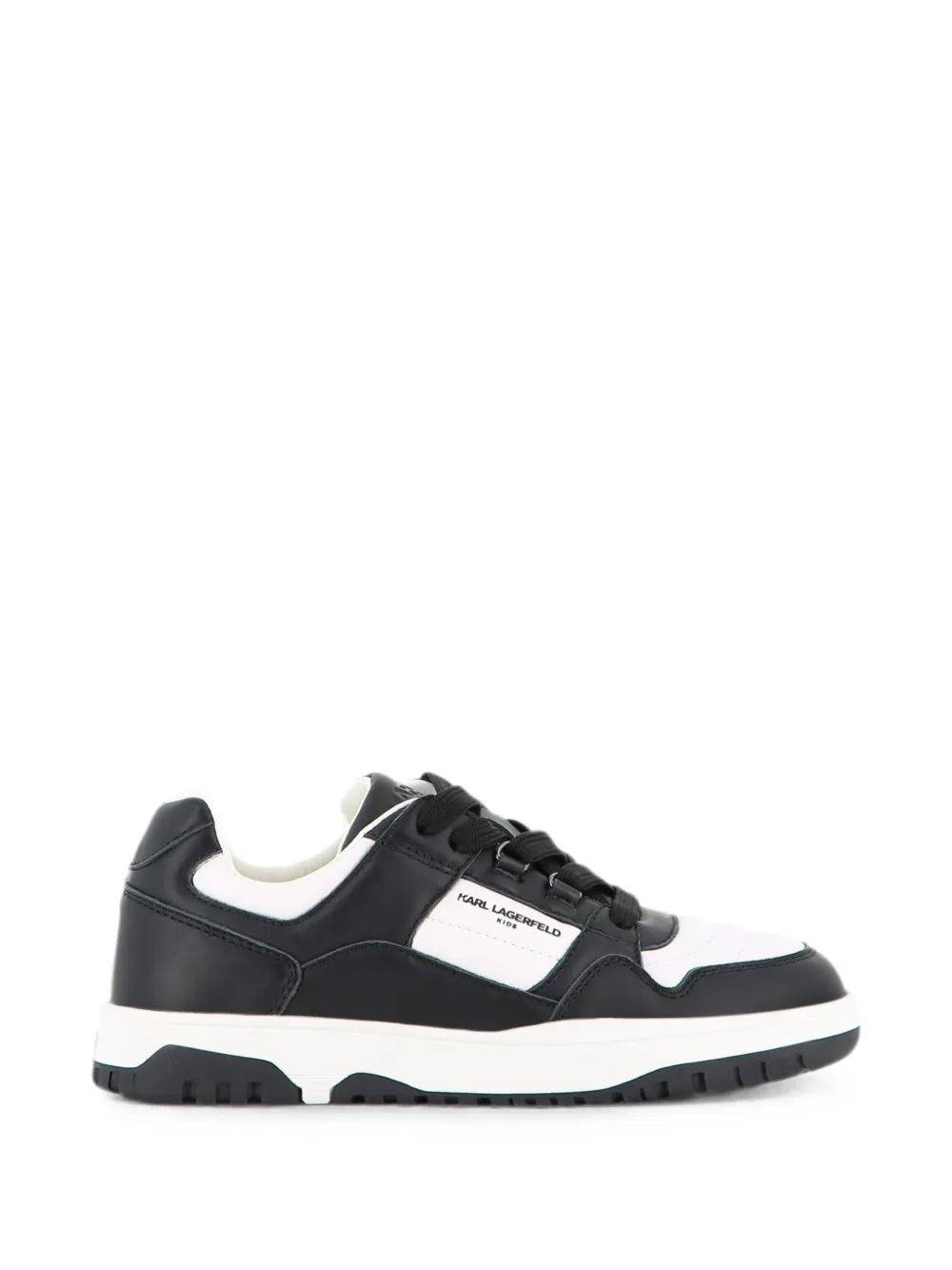 Karl Lagerfeld Kids Leren sneakers met logo-print en vlakken Zwart