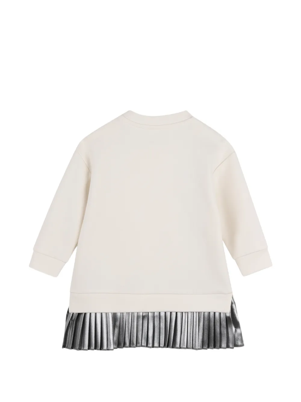 Karl Lagerfeld Kids Jurk met lange mouwen plooien en logo-print Beige