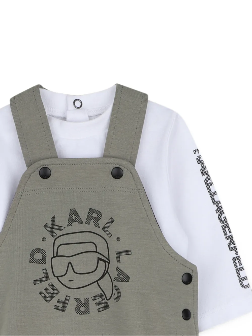 Karl Lagerfeld Kids Katoenen romperset met logo-print Wit