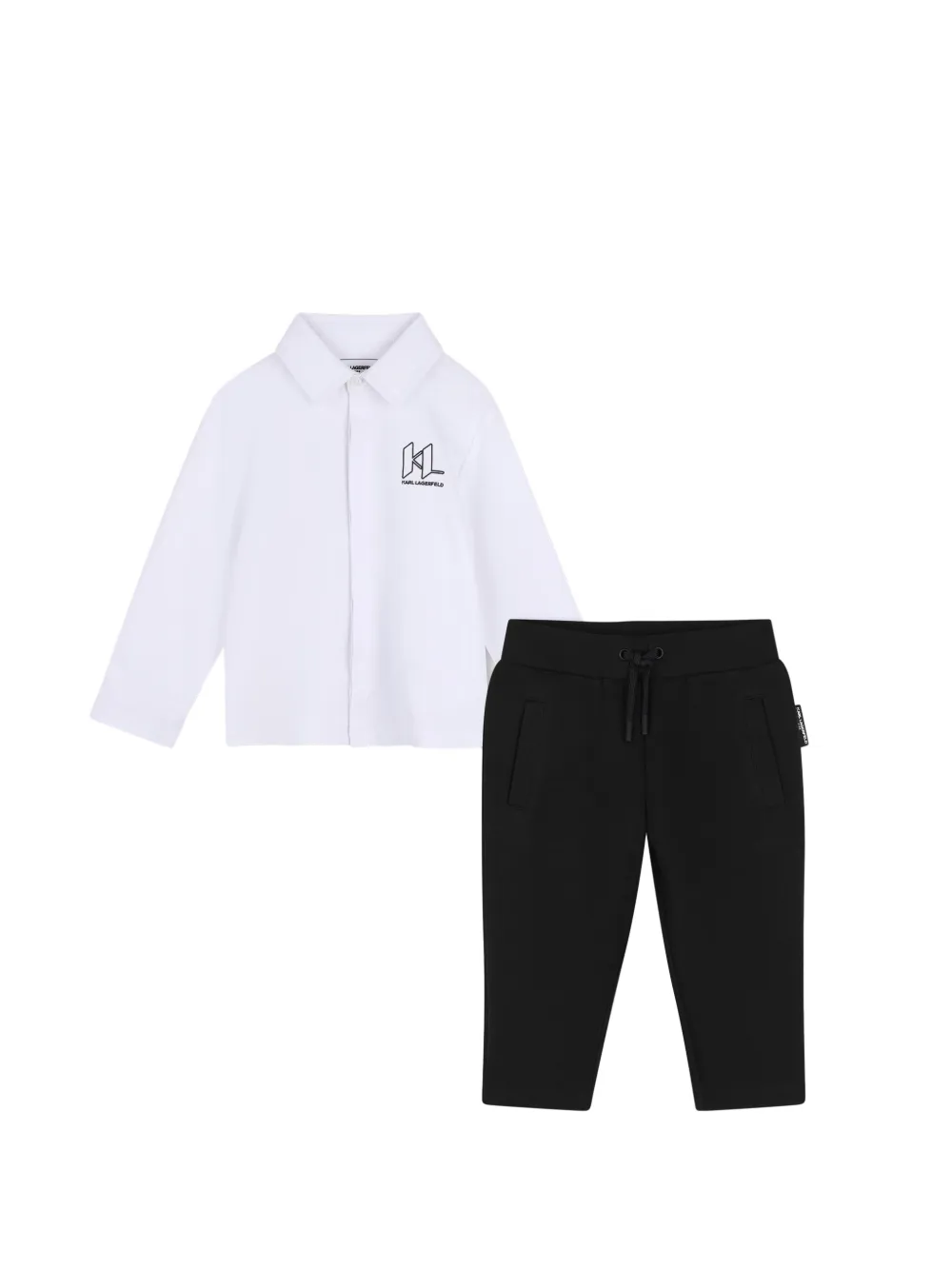 Karl Lagerfeld Kids Set pantaloni con stampa - Bianco