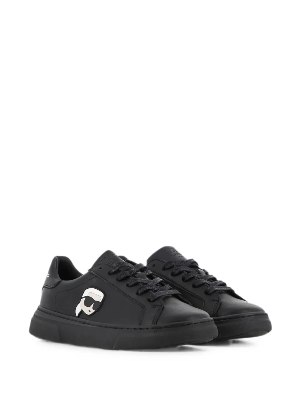 Karl Lagerfeld Kids Sneakers in pelle con logo - Nero
