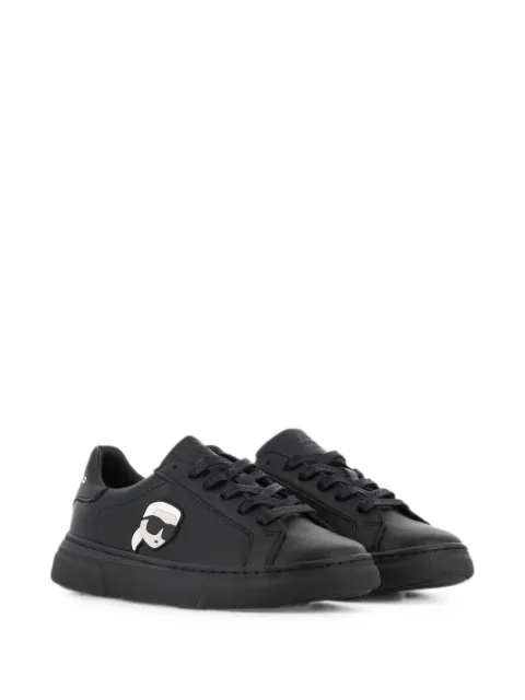 Karl Lagerfeld Kids logo-patch lace-up leather sneakers