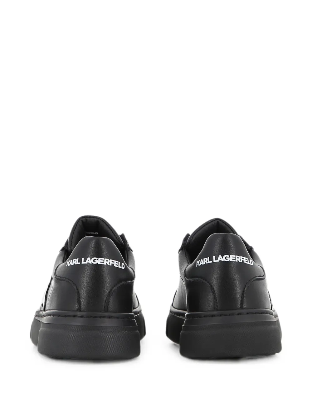 Karl Lagerfeld Kids Leren sneakers met logo-patch Zwart