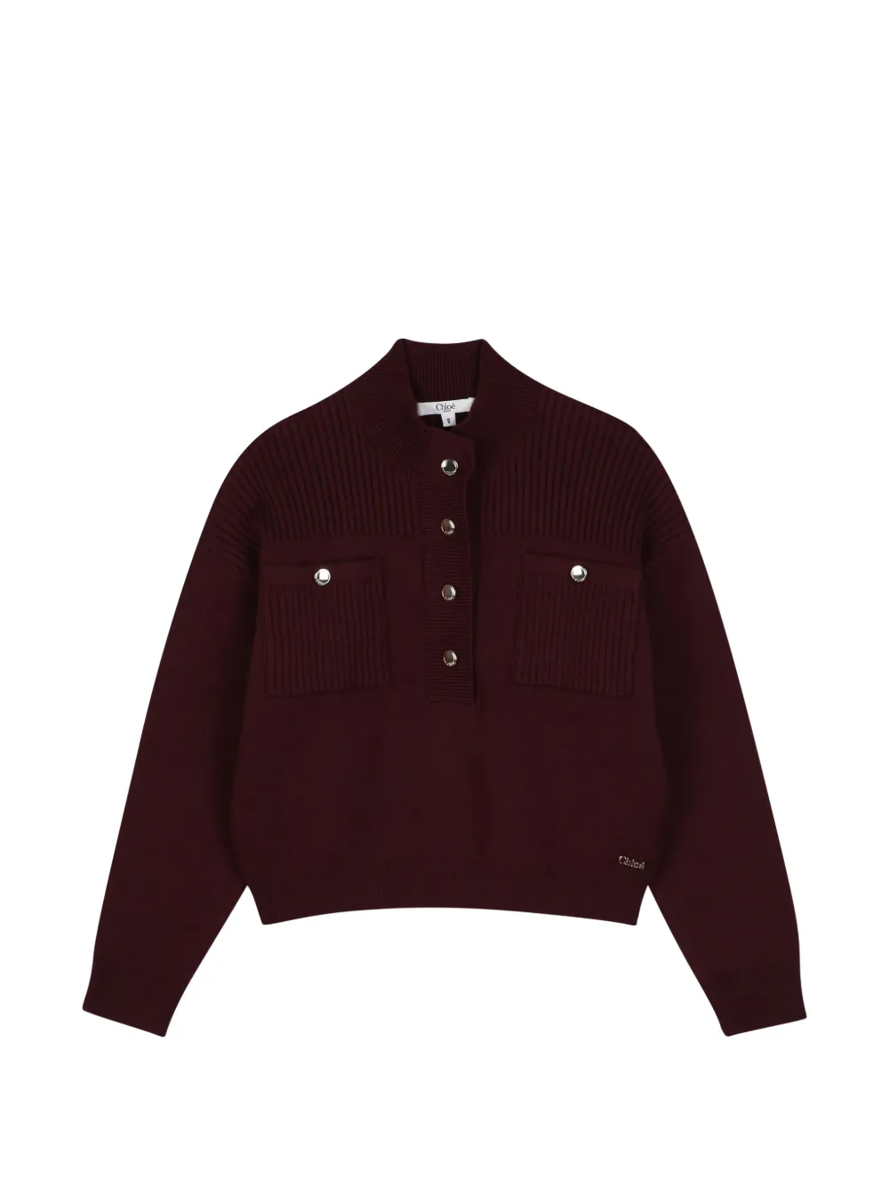 Chloé Kids Gerippter Pullover mit Brusttaschen - Rot