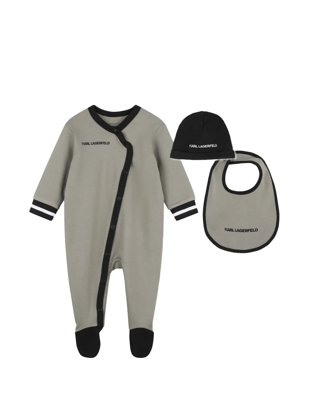 Karl Lagerfeld Kids Pyjama-Set mit Logo-Print - Grau