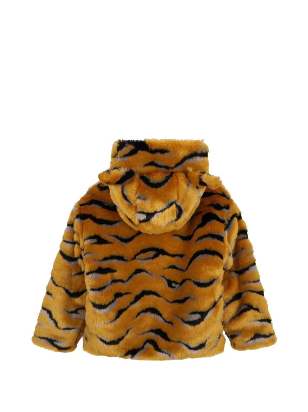 Kenzo Kids Hoodie van imitatiebont met tijgerprint Oranje