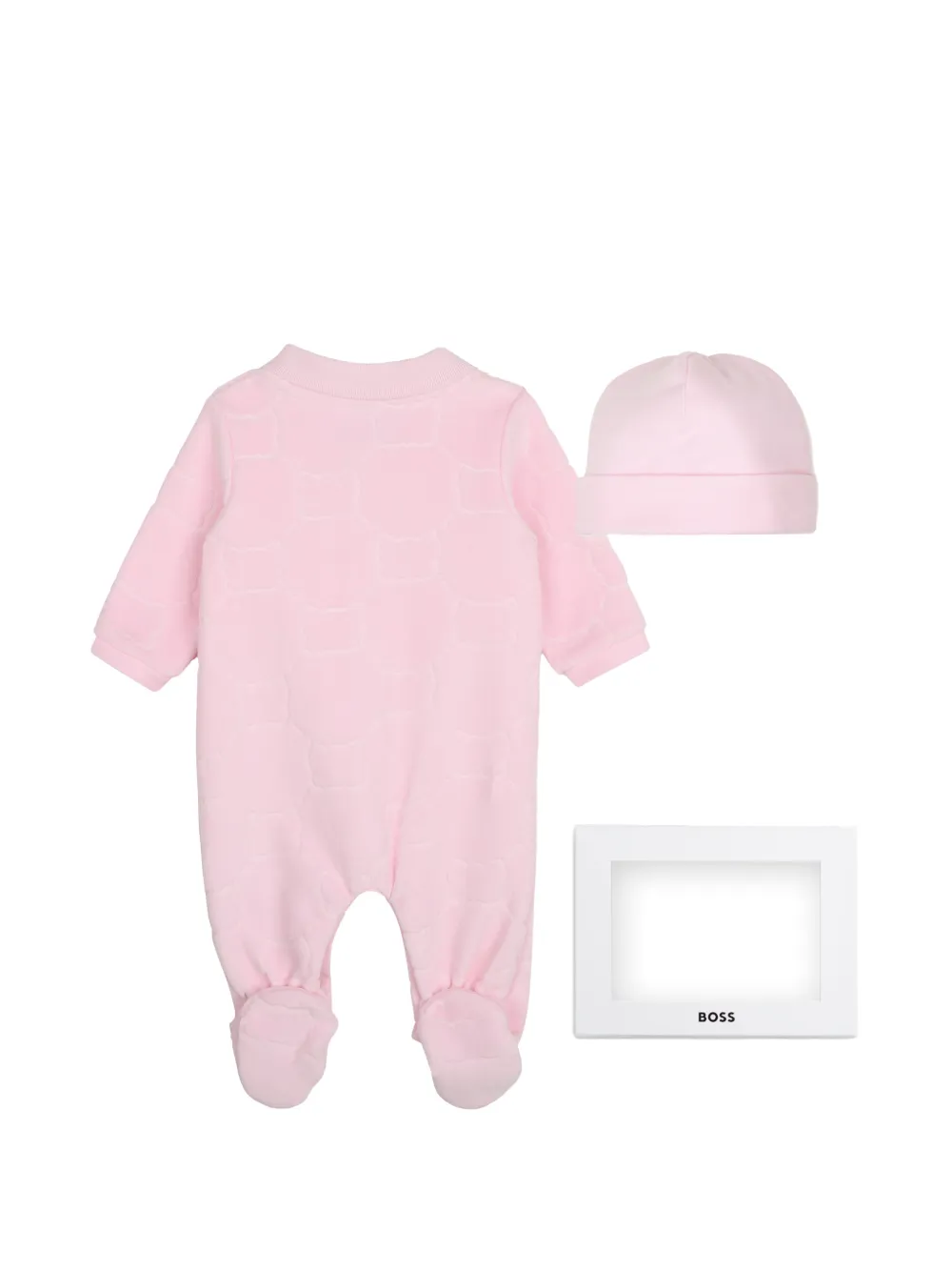 BOSS Kidswear Katoenen romper set met logopatch Roze