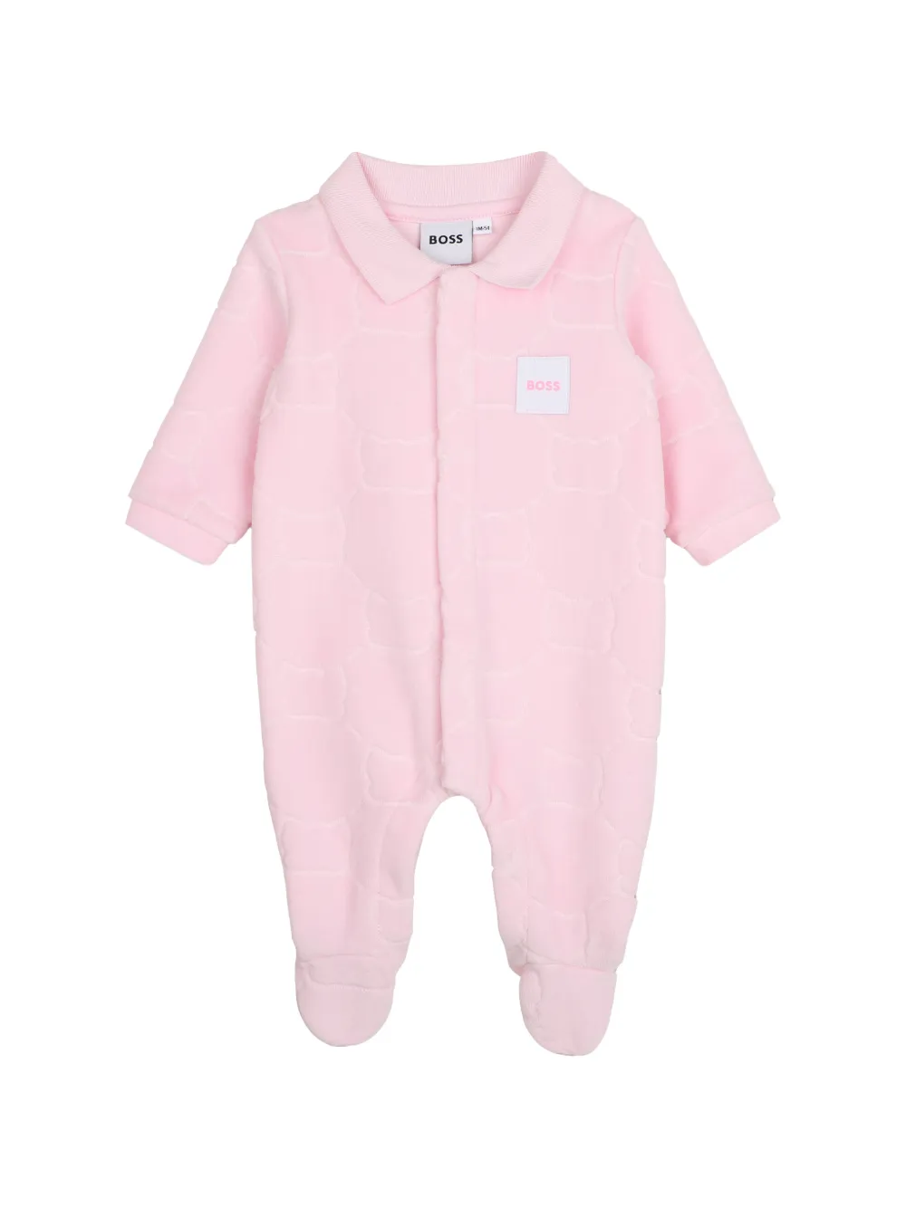 BOSS Kidswear Katoenen romper set met logopatch Roze