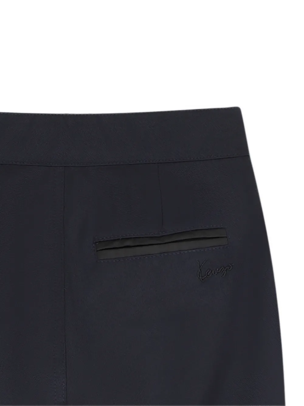 Kenzo Kids Plooibroek met geborduurd logo Blauw