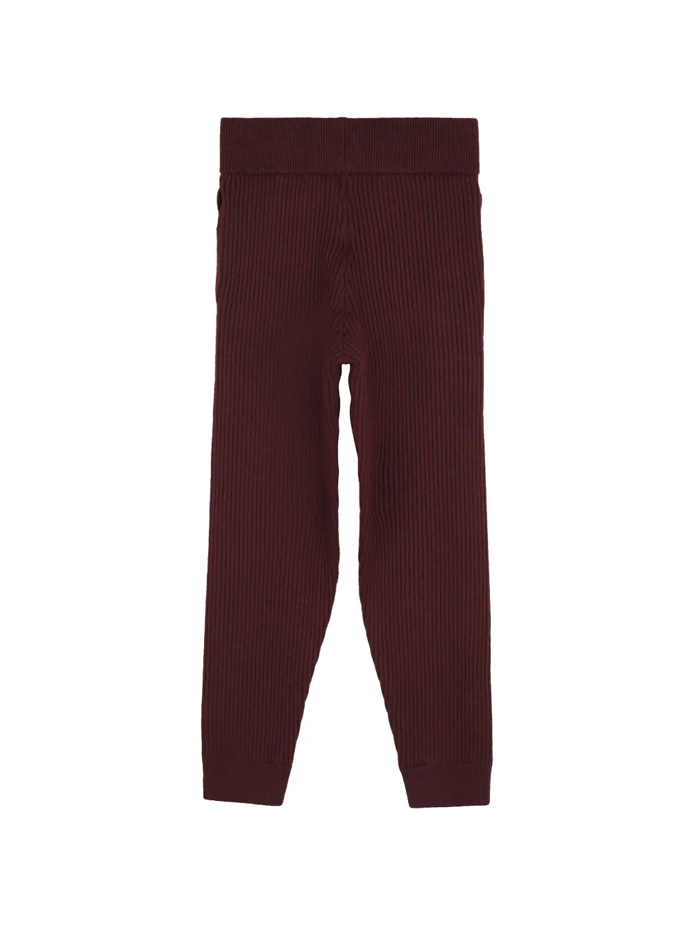 Chloé Kids Ribgebreide katoenen broek met ketting-detail Rood