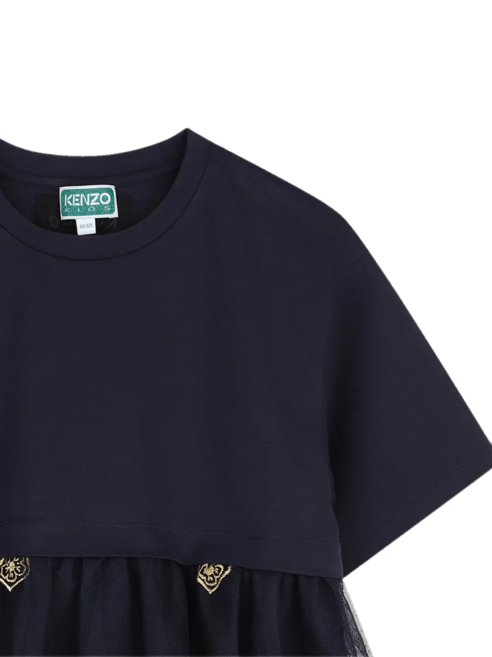 Kenzo Kids T-shirt met tulen rok en borduurwerk Blauw