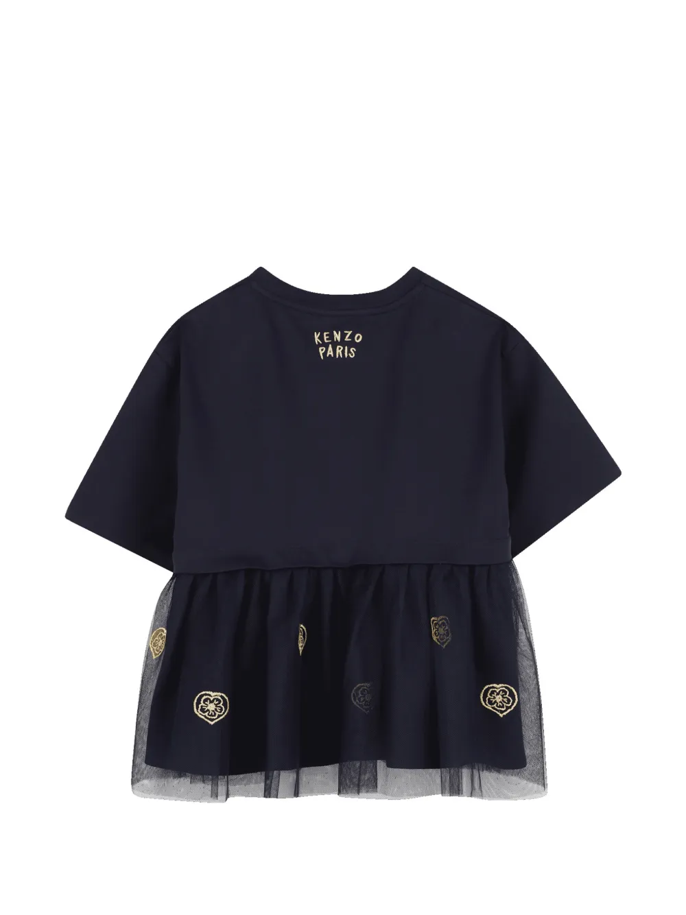 Kenzo Kids T-shirt met tulen rok en borduurwerk Blauw