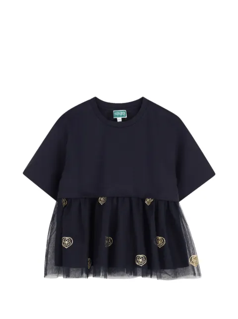 Kenzo Kids tulle-skirted embroidered T-shirt