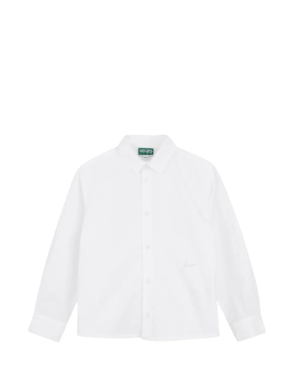 Kenzo Kids Hemd mit Logo-Stickerei - Weiß