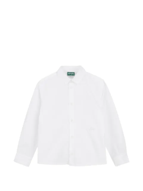 Kenzo Kids logo-embroidered cotton shirt