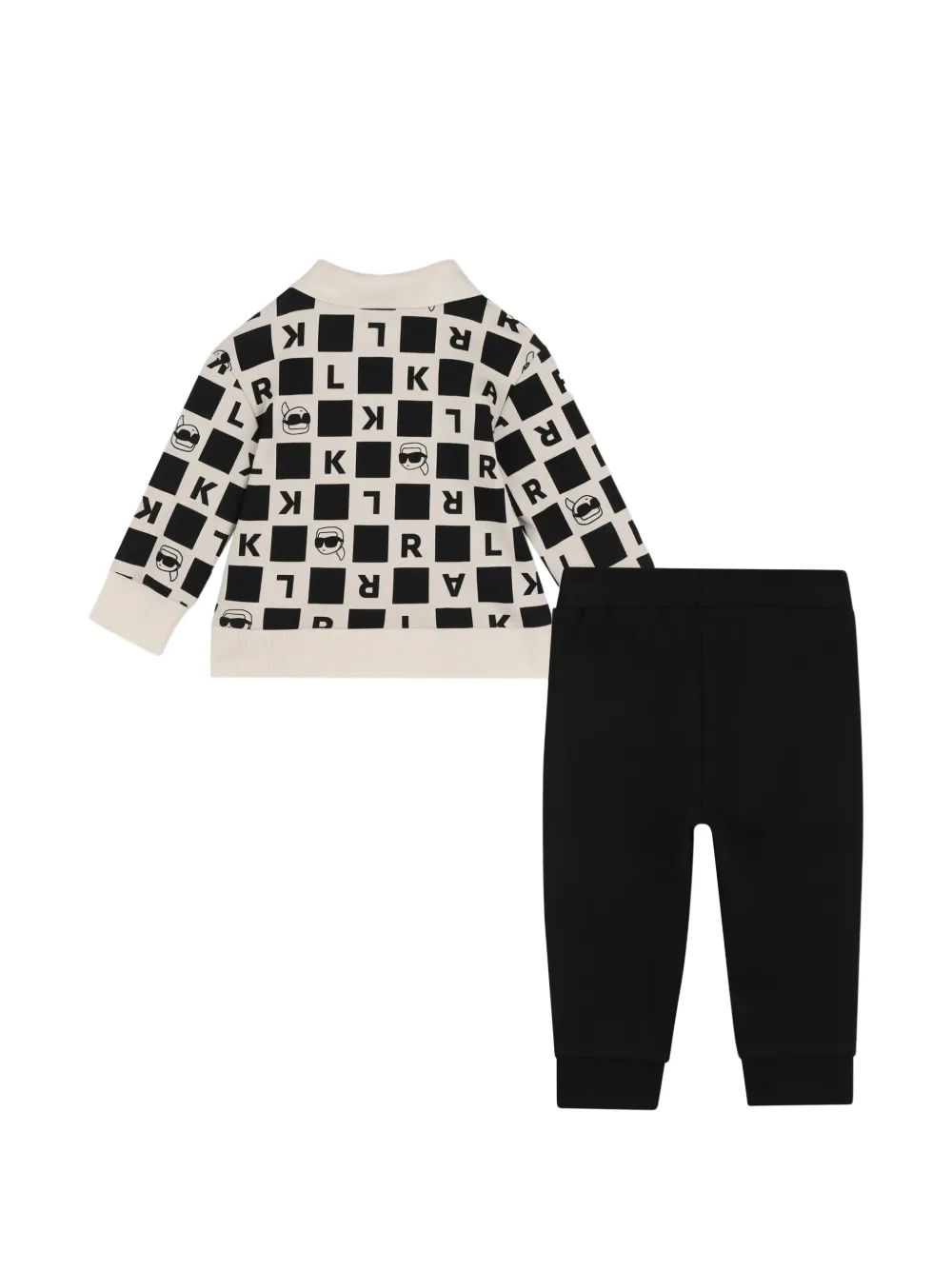 Karl Lagerfeld Kids Geruit trainingspak Zwart