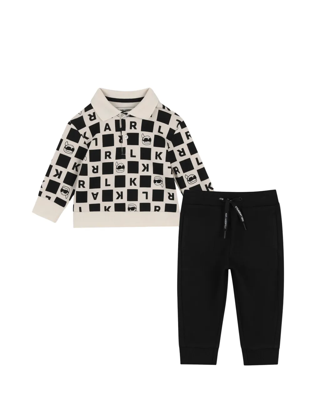 Karl Lagerfeld Kids Tuta sportiva a quadri - Nero