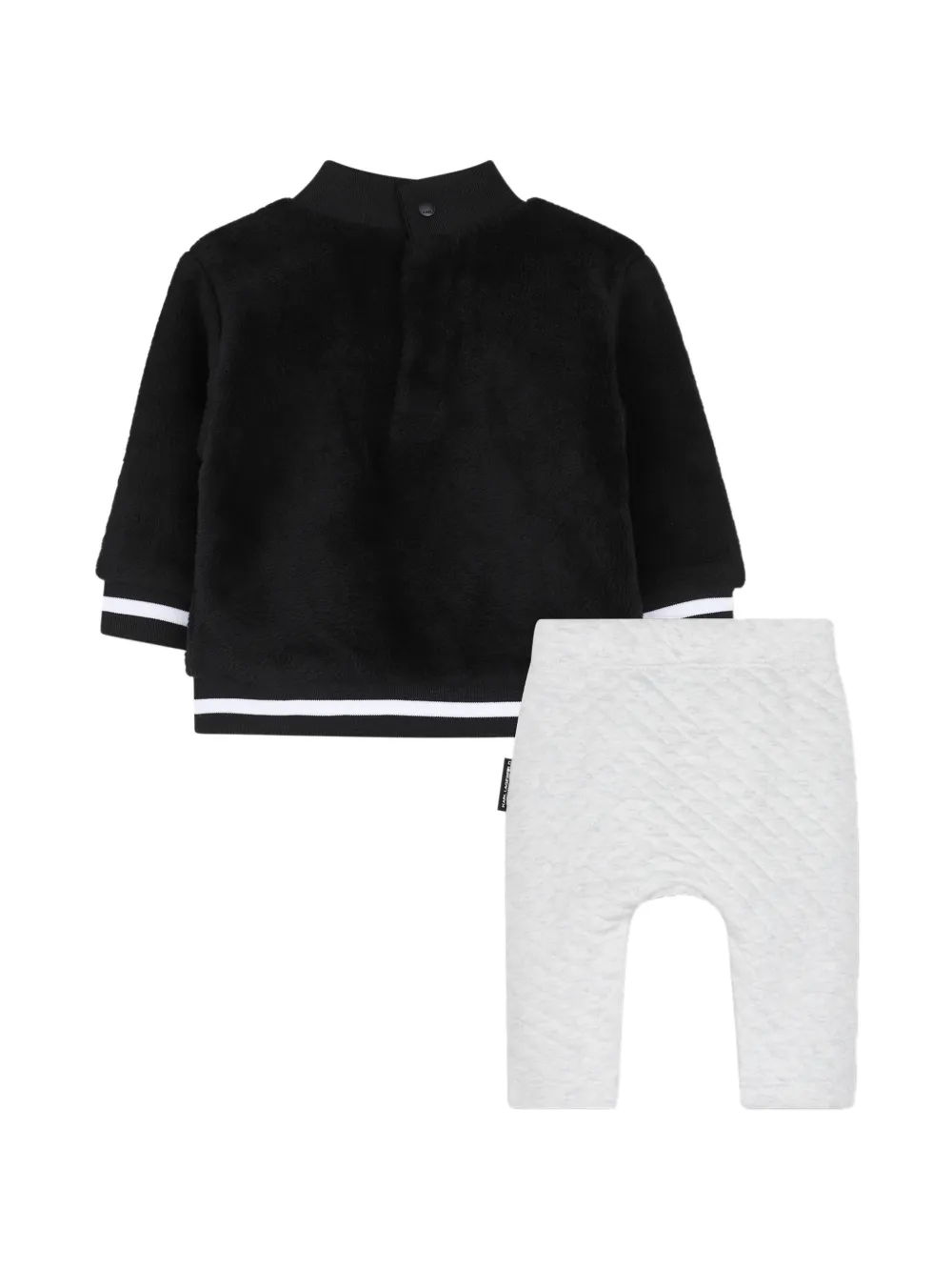 Karl Lagerfeld Kids Gewatteerde trainingsbroek met geborduurd logo Zwart