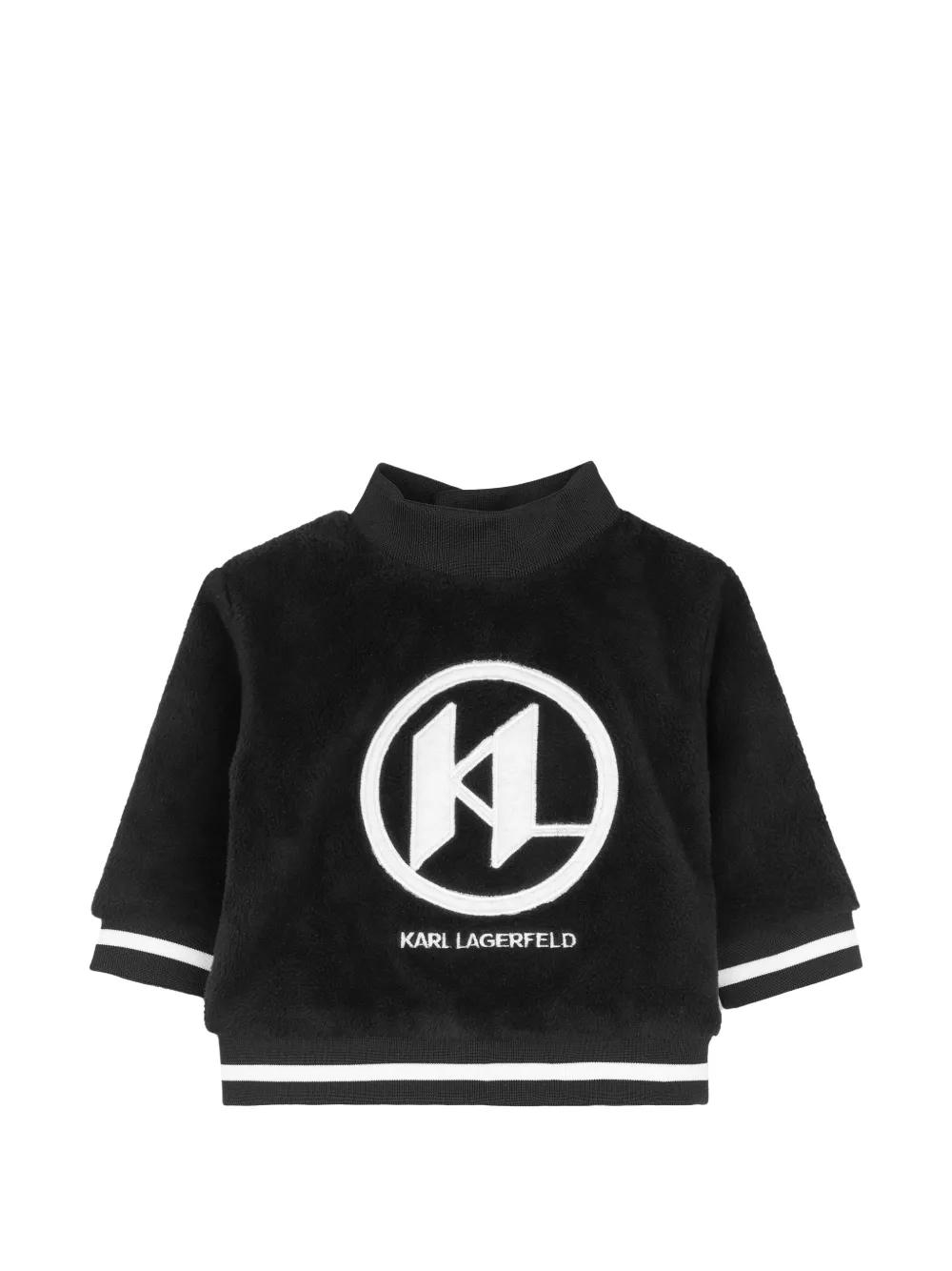 Karl Lagerfeld Kids Gewatteerde trainingsbroek met geborduurd logo Zwart