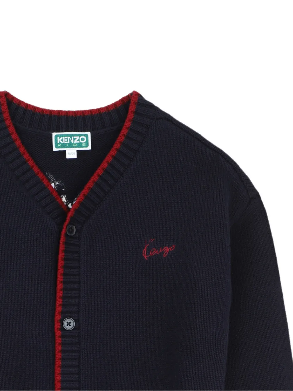 Kenzo Kids Vest met geborduurd logo en tijger-patroon Blauw