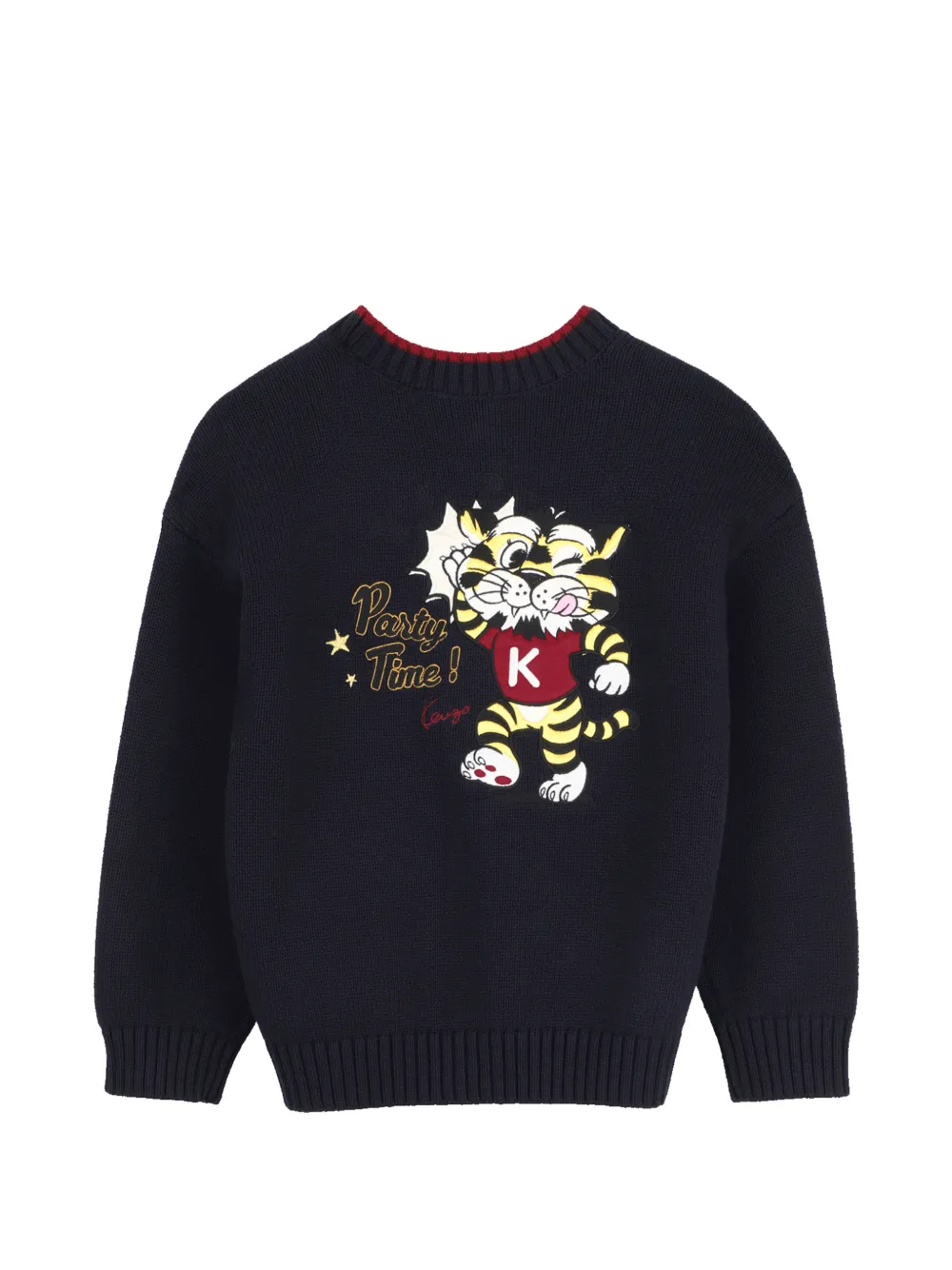 Kenzo Kids Vest met geborduurd logo en tijger-patroon Blauw