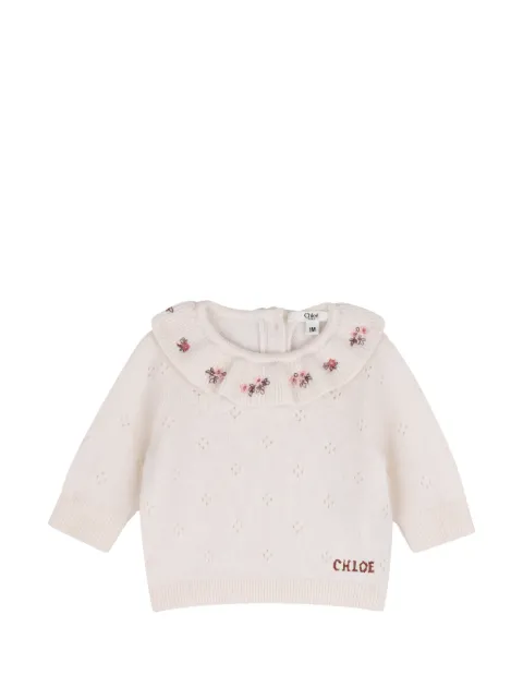 Chloé Kids set de mameluco con bordado floral