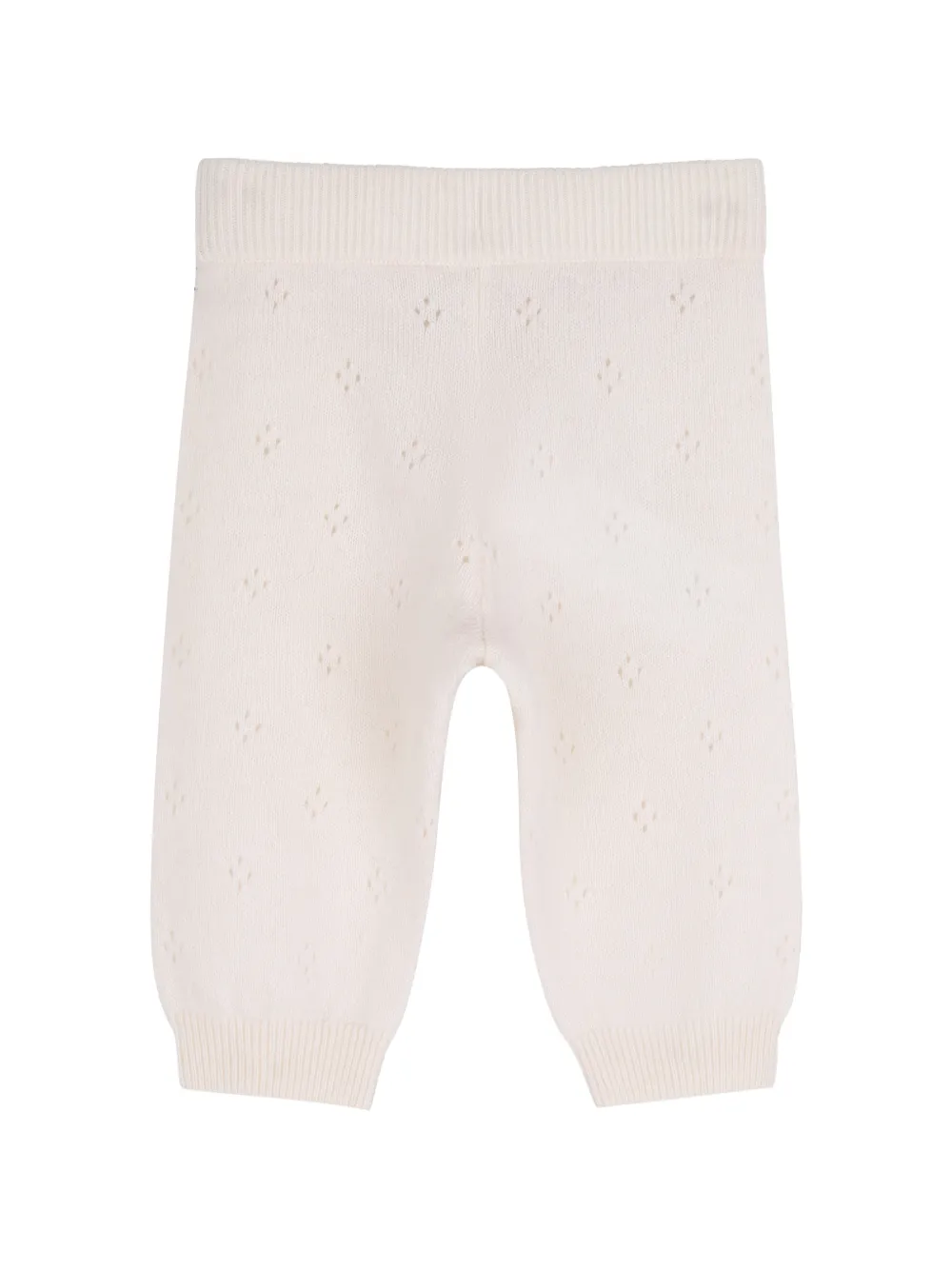 Chloé Kids Pointelle gebreid broekset met geborduurde bloemen Beige