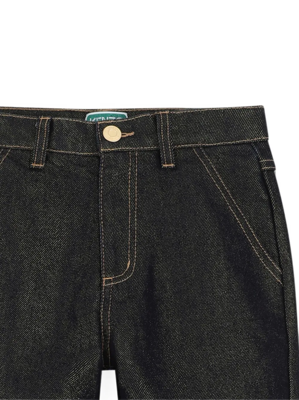Kenzo Kids Jeans met metallic afwerking en omgeslagen pijpen Blauw
