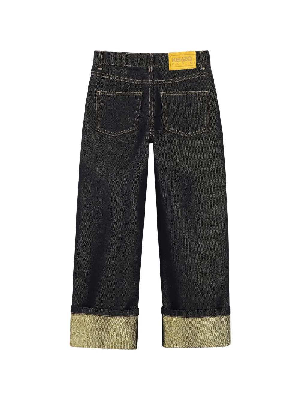 Kenzo Kids Jeans met metallic afwerking en omgeslagen pijpen Blauw