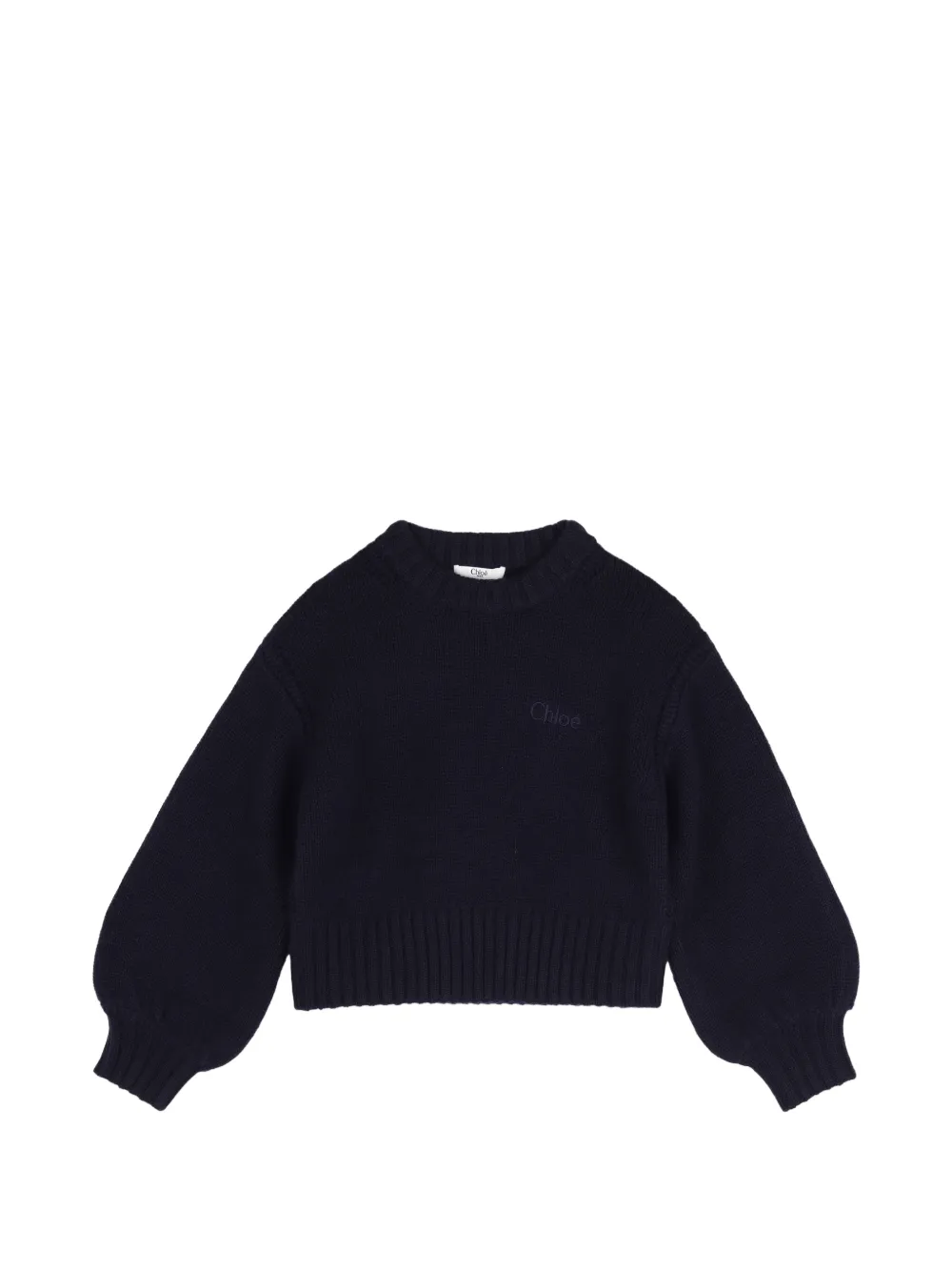 Chloé Kids Maglione con ricamo logo - Blu