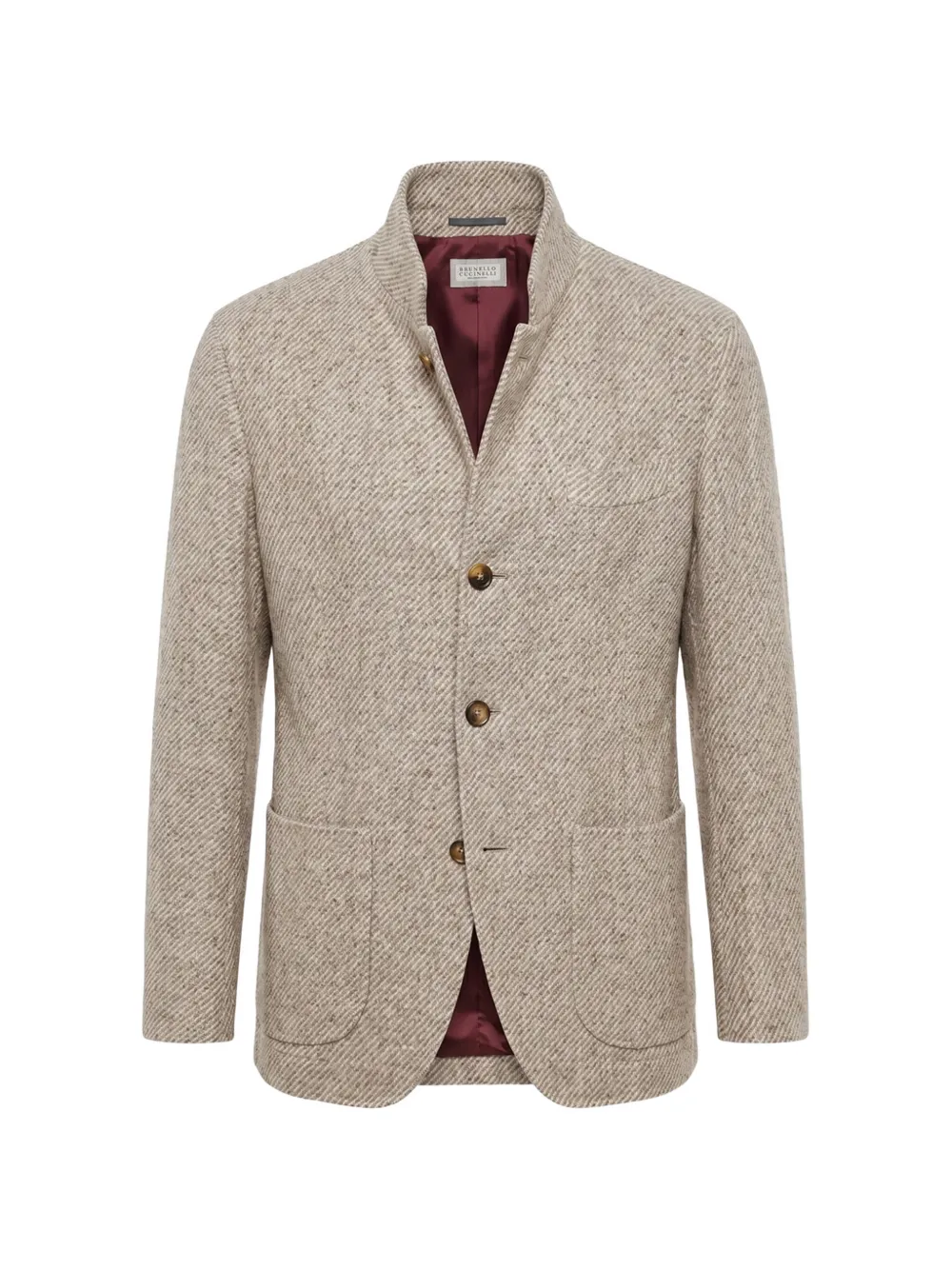 Brunello Cucinelli cashmere diagonal-stripe jacket - Toni neutri