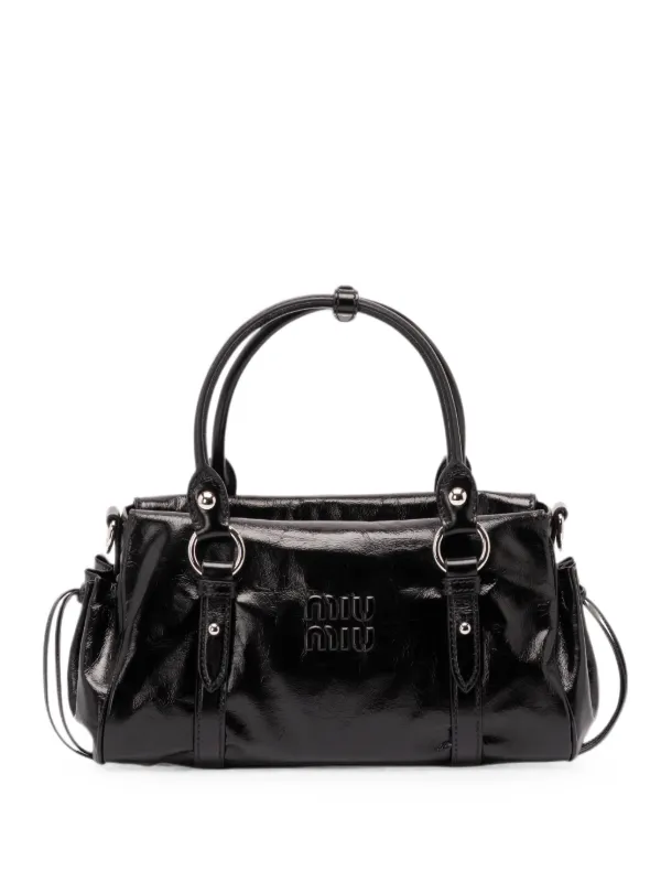 Miu Miu Glossy -leather Handbag in Black