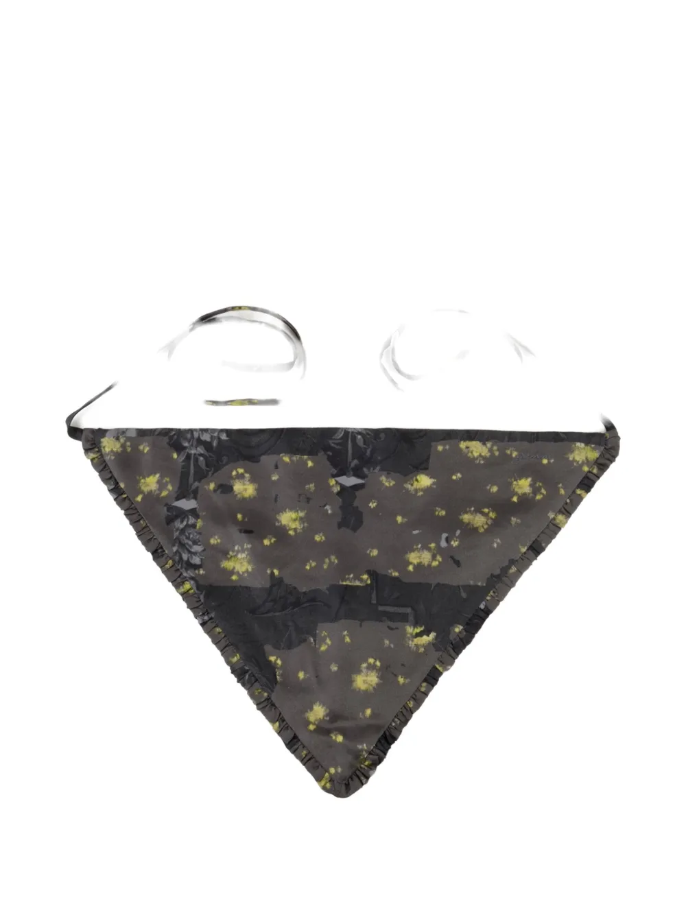 GANNI floral-print ruffled scarf - Giallo