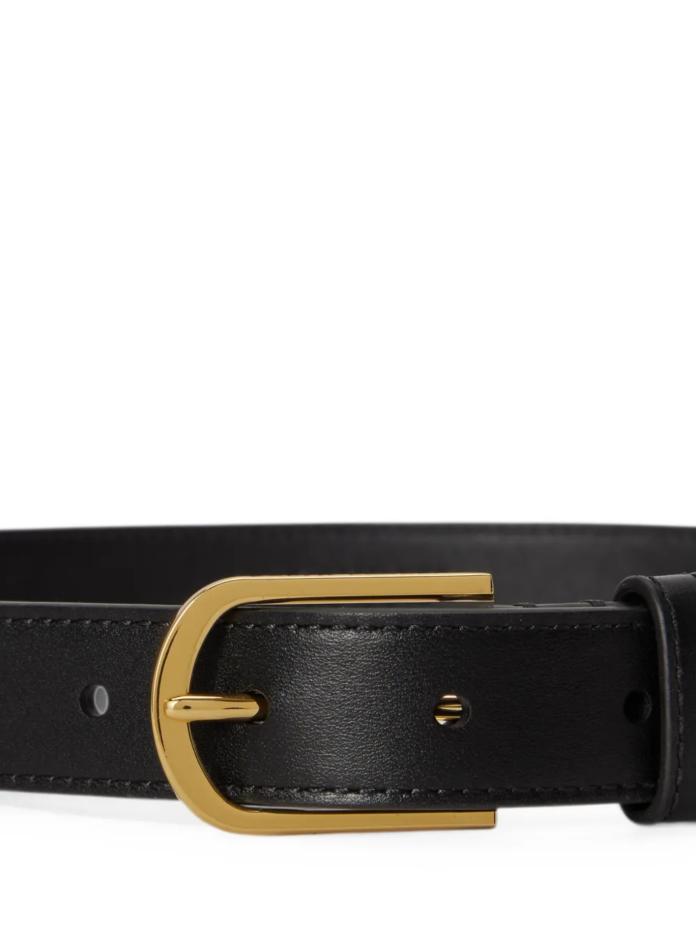 Lauren Ralph Lauren Leren riem met ronde gesp Zwart