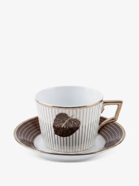 GINORI 1735 tasse et soucoupe Luna à motif végétal