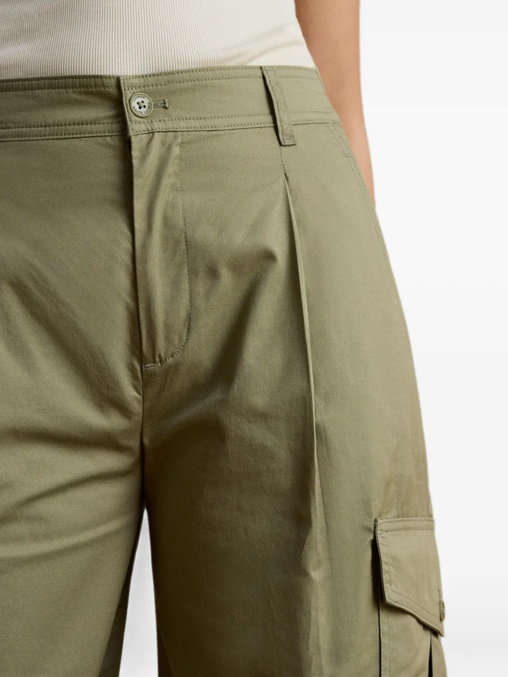 Lauren Ralph Lauren Geplooide cargo broek met wijde pijpen Groen