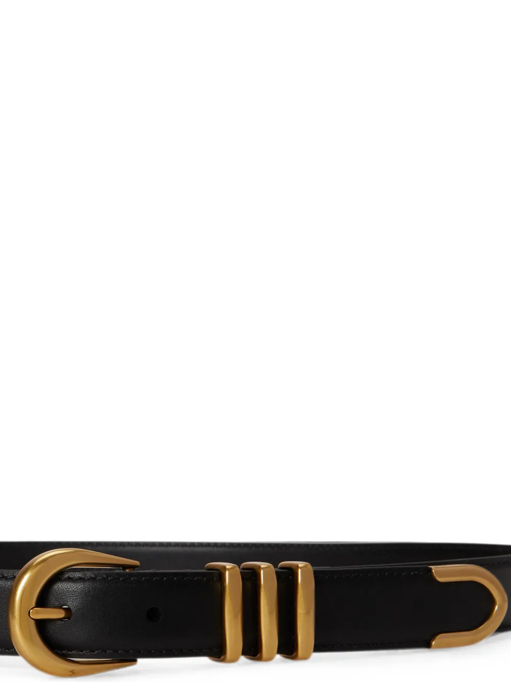 Lauren Ralph Lauren Skinny riem met metalen houder Zwart