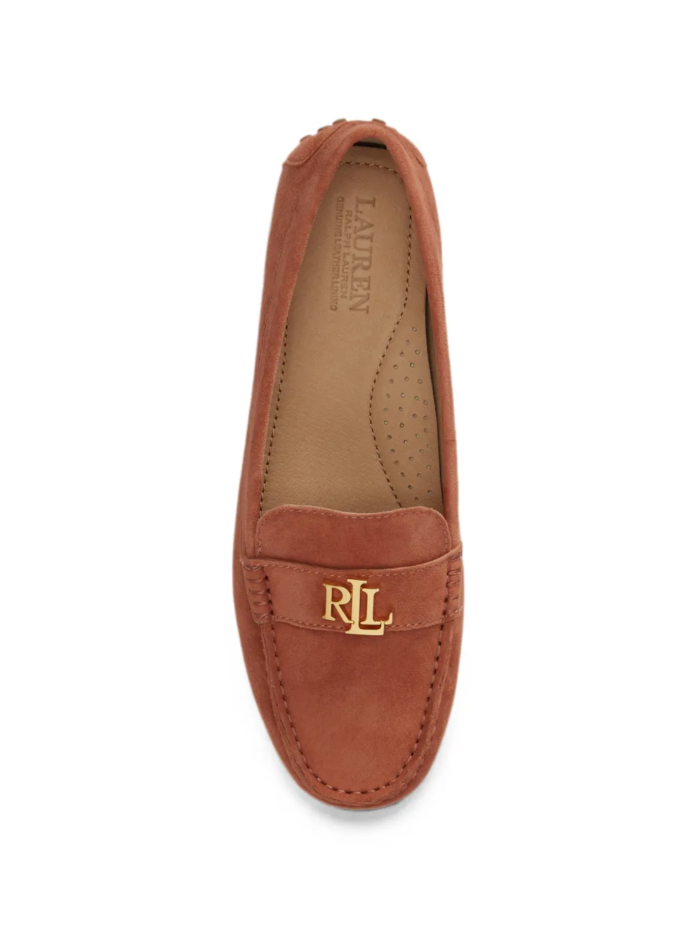 Lauren Ralph Lauren Barnsbury logo-plaque suede loafers Oranje