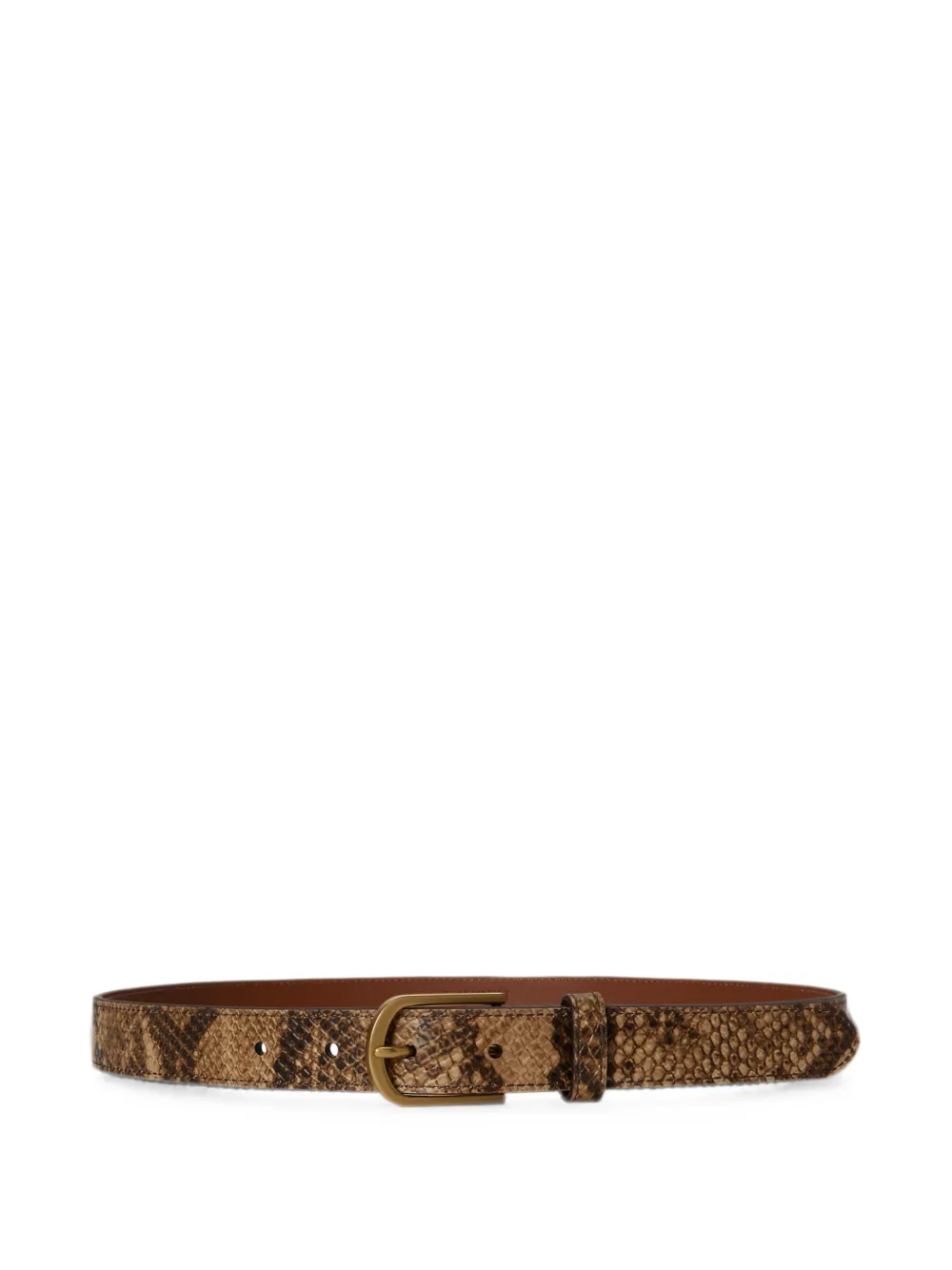 Lauren Ralph Lauren python-embossed leather belt - Marrone