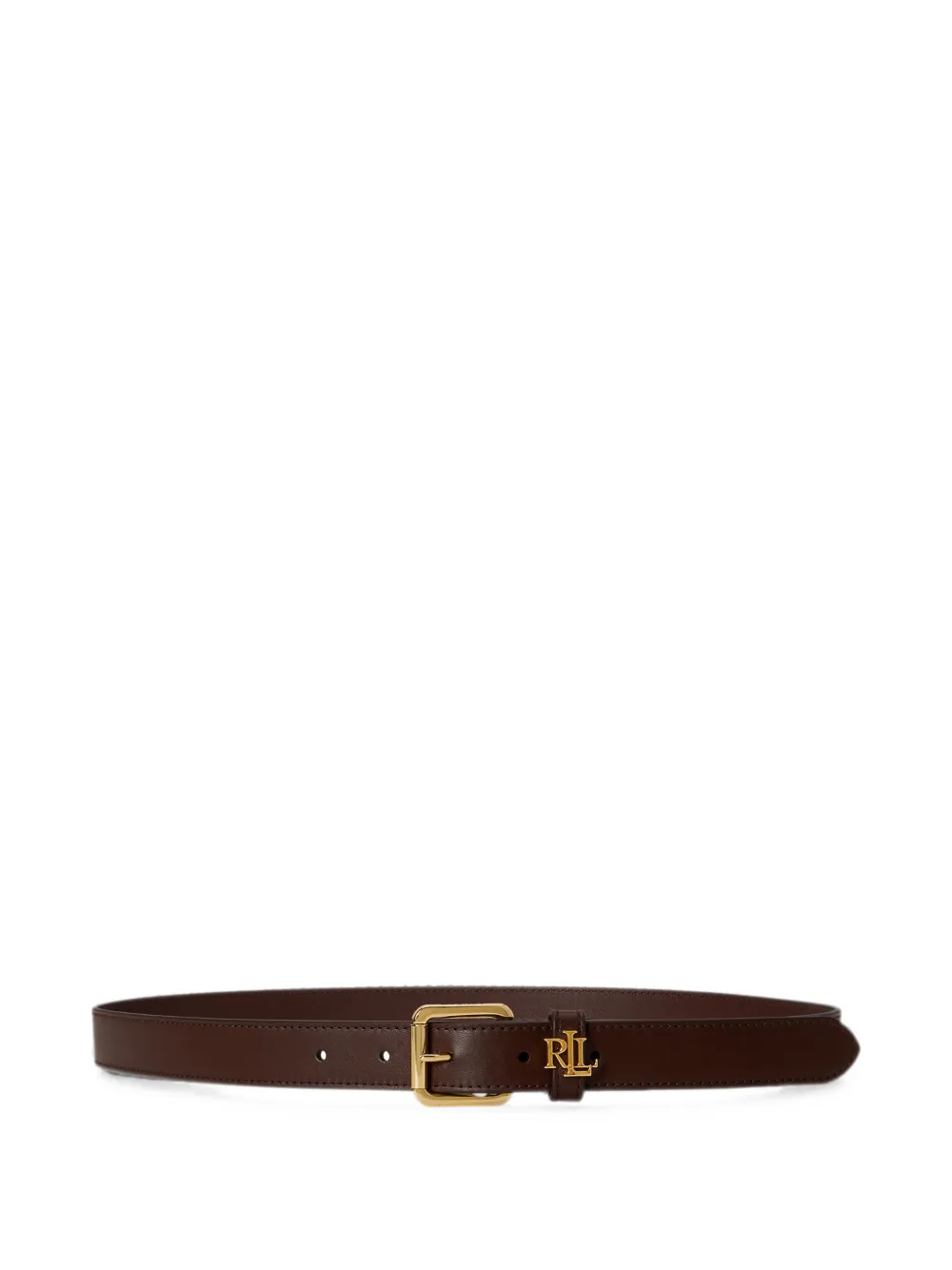 Lauren Ralph Lauren Logo-Keeper leather belt - Marrone